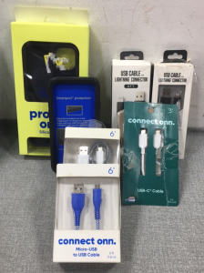 (2) iPhone Cases, (5) Charging Cables