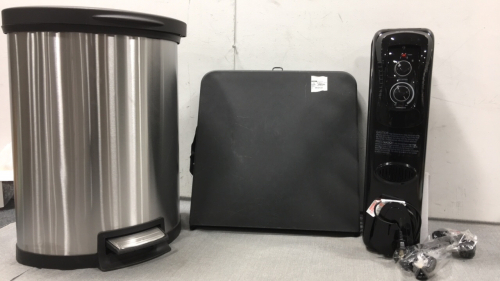 Oil Filled Radiator Heater, Folding Table, Step Trash Can