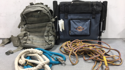 Quest Stadium Chair, Blackhawk Hydration Backpack, Boating Tow Rope, (2) Ropes with Hooks