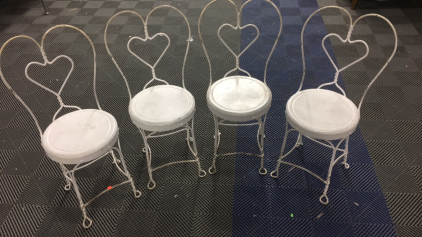 (4) Matching Chairs Metal Painted White