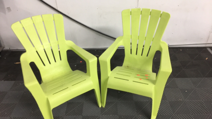 (2) Outdoor Adirondack Chairs - Green