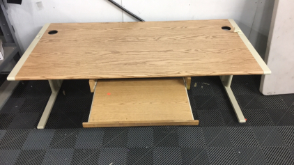 Adjustable Desk 67” Wide x 33” Deep - 30” Tall when raised and 24” Tall when lowered