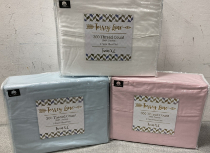 (3) Torrey Lane Twin-XL Sheet Sets