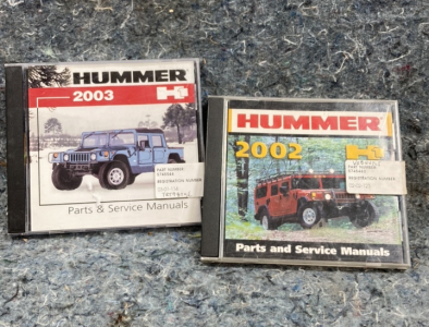 (2) Hummer Parts and Service Manual Discs