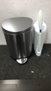 Small Trash Can and Toilet Bowl Cleaner