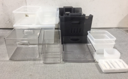 (15) Small Storage Bins of Various Sizes