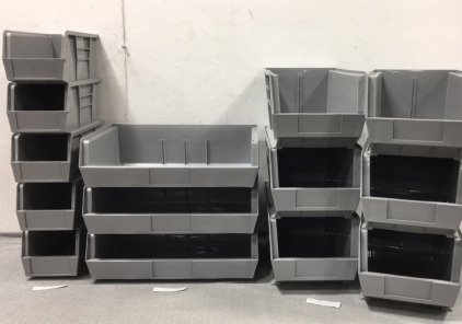 (14) The Container Store Stackable Storage Bins in 3 Sizes