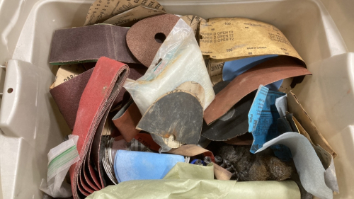 Bin of Sanding Accessories