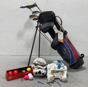 Maxfu Gold Bag With (7) Clubs