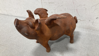 Cast Iron Flying Pig Bank