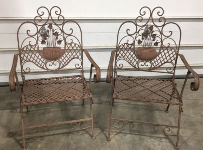 (2) Decorative Metal Garden Chairs