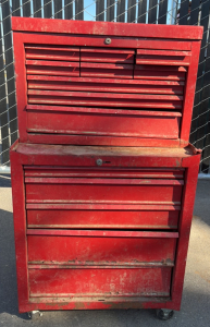 27" W x 18" D x 47.5" H Tool Chest with Assorted Items