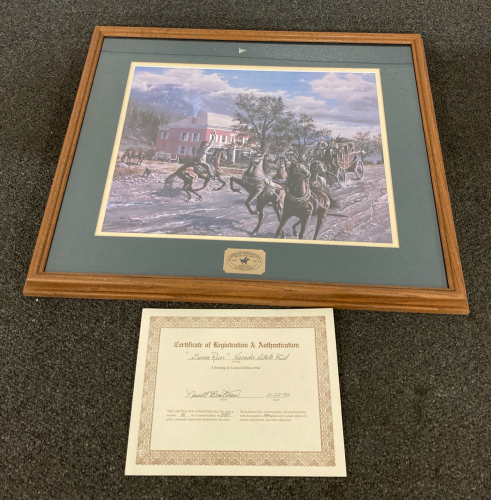 Nevada State Print Painting With Certificate