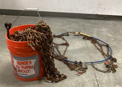 Bucket Of Chains And Tire Chain