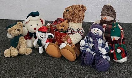 Assorted Stuffed Christmas Animals