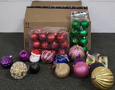 Box of Assorted Christmas Ornaments