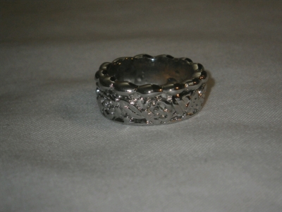 Silver Tone Floral Design Ring Size 6