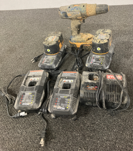 Ryobi Drill with Batteries and Chargers