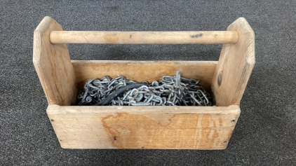 Wooden Tote With Tire Chains