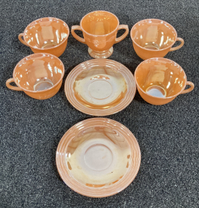 Vintage Fire King Peach Luster Dishes