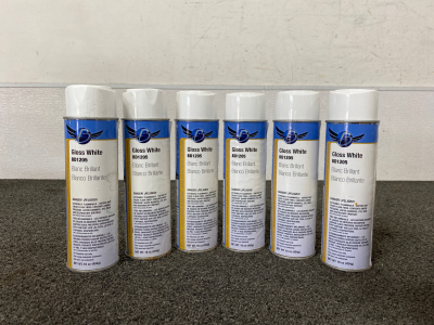 (6) Can Of Barnes Distribution Gloss White Spray Paint