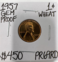 1957 PR69RD GEM PROOF RED WHEAT PENNY