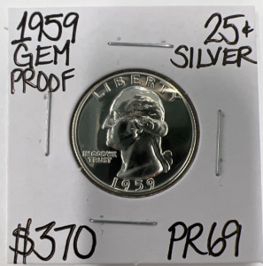 1959 PR69 GEM PROOF SILVER QUARTER