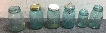 (6) Antique Ball Perfect Mason Canning Jars