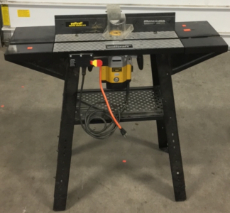 Woodcraft Router Center Work Bench With Dewalt Electric Plunge Cut Router