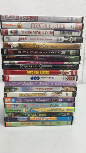 (20) DVD Childrens Movies… Cowgirl Dora, Jungle Book, Dora’s Holloween, Kindergarten Cop + Others