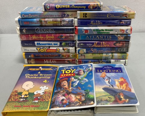 (20) VCR Childrens Movies… Toy Story, Casper, Monsters Inc., Milan + Others