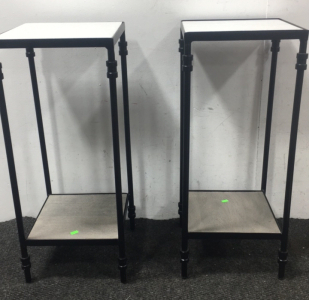 (2) Small Side Tables Includes Tile Incerts