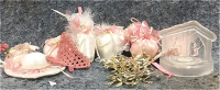 Pink, Gold, and White Christmas Ordaments and Decorations