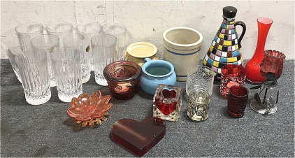 Large Lot Of Vintage Glassware and Decorative Glass Pieces
