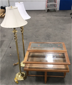 (2) Matching Side Tables (2) Matching Stand Up Lights