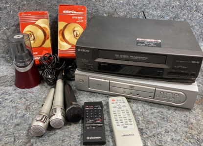 Magnavox MP3 & DVD Player, (3) Microphones, (2) Door Handles And More