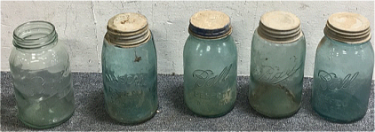 Lot Of (6) Antique Canning Mason Jars