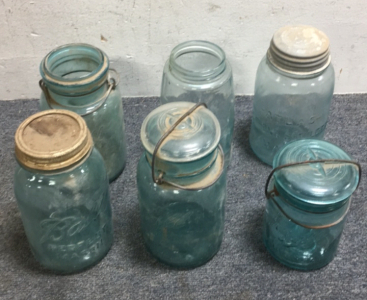 (5) Antique Ball Brand Mason Canning Jars