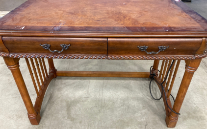Ornate Wood Desk- With Power