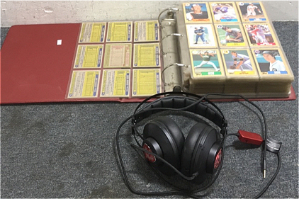 (1) Binder With (1) Set Of 1987 Topps Baseball Cards #&rsquo;s 19-792 (1) Pair of MSI True Gaming Headphones