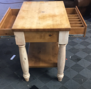 Large Butcher Block with 2 Drawers