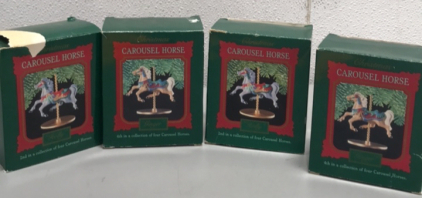 (4) Hallmark Christmas Carousel Horses