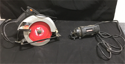 (1) SkilSaw 7-1/4&rdquo; 2-1/8 Hp Circular Saw (1) Craftsman AC Rotary Trim Cutter