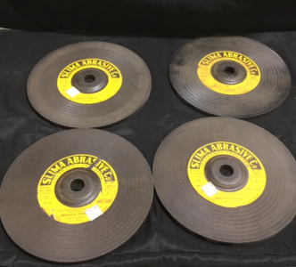 (4) Vintage 1961 Slima Abrasives Company 9&rdquo; Grinding Discs