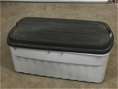 Large 50-Gallon Rubbermaid Storage Tote With Lid