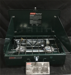 Coleman Dual Fuel 2-Burner Camp Stove With Original Manual