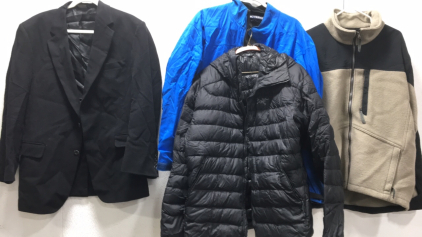 Men&rsquo;s: IBEX Jacket Size L, Jos A Bank Peacoat Size Unknown, Arc&rsquo;Teryx Puff Jacket Size L, Arc&rsquo;Teryx Blue Jacket Size XL