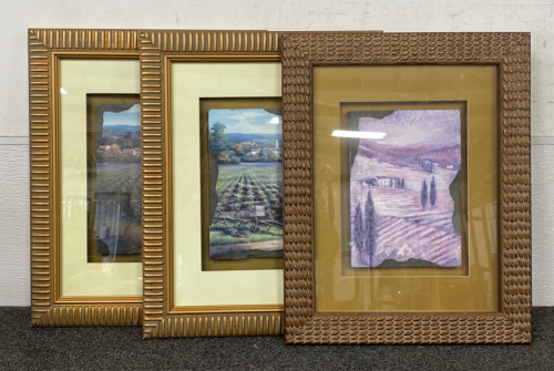 (3) Decorative Countryside Pictures 15”x 19”