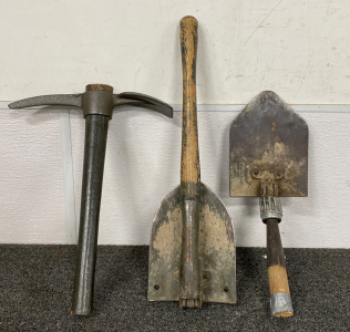 2 Military Style Shovels and Pick