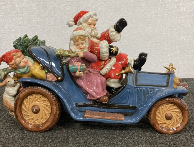 Porcelain Santa on Wheels